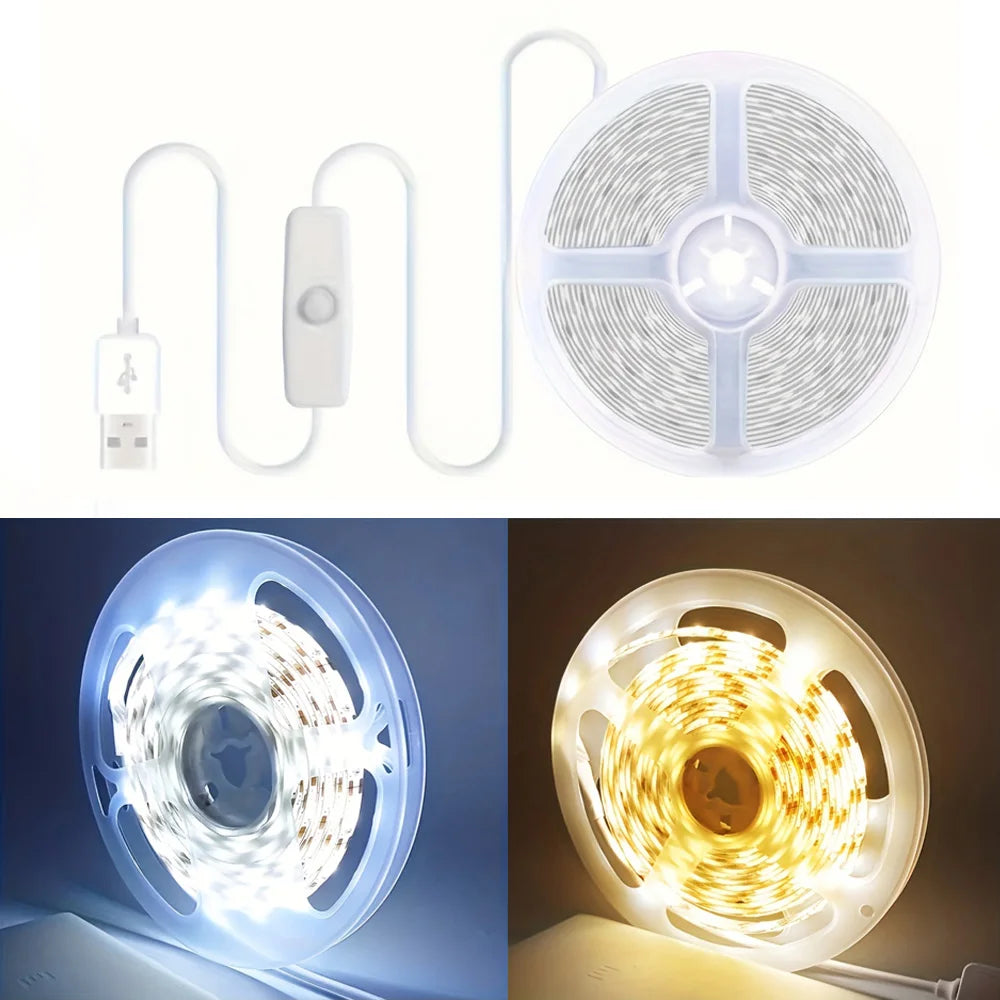 شرائط إضاءة LED مرنة مع وحدة سلكية ولوحة ضوئية دائرية للخزائن أو الديكور.