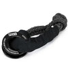 Black heavy duty synthetic recovery shackle set with a working rope