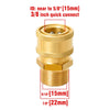 Messing-Hochdruckreiniger Schnellanschlussadapter-Set mit verschiedenen Gewindegrößen und einer 3/8-Zoll-Schnellverbindung.
