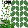 Un juego de 200 clips de hojas verdes autoadhesivos para soporte de plantas.