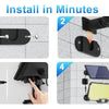 أربع خطوات لتثبيت مصباح LED كاشف حركة شمسي على سطح.