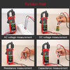 Medidor digital rojo que realiza varias pruebas como voltaje AC, DC, resistencia y capa