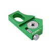 Green precision angle scriber and ruler positioning block set with a rotating dial.
