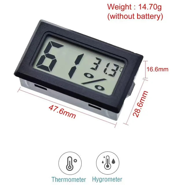A black digital thermometer and hygrometer device showing a temperature reading of 31.3 degrees Celsius.