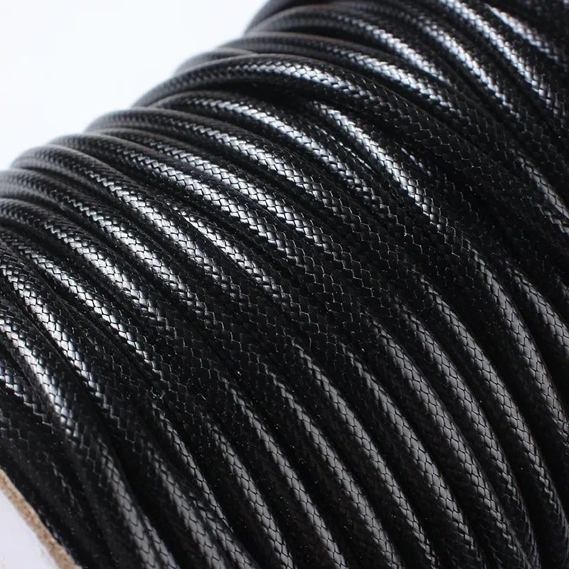 Black waxed cord rope for DIY jewelry making