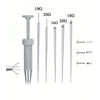 Stainless steel piercing ball grabber kit showing various gauge needles and tools
