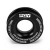 Black heavy duty synthetic recovery shackle with a square head and load limit markings