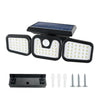 Ensemble de lumières LED solaires à détecteur de mouvement, extérieur, avec unité et matériel de montage.