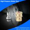 A set of brass high-pressure water gun connectors and fittings for connecting to foam tanks or nozzles.