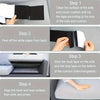 Step-by-step instructions showing how to attach hook and loop tape to a sofa and cushion.