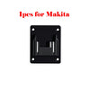 Black universal battery storage rack for Makita power tools