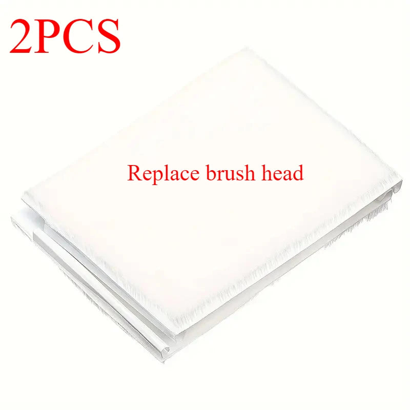 Two replacement brush heads for a precision paint edger tool