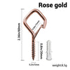 Crochet de sécurité carré en or rose avec une ouverture de 1.5 cm et une longueur de 6 cm