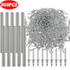 A pile of double-head nails for wood and furniture installation, showing various sizes and types.