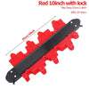 Red 10-inch profile contour gauge with a lock for woodworking and crafting