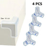 Four transparent PVC baby safety edge guards with a 5mm thickness shown next to a white surface.