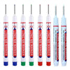 A set of long nib marker pens used for precision perforating and deep hole marking.