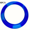 Eight pieces of bright blue protective luggage wheels.