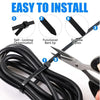 Diagram showing how to install adjustable nylon cable ties with a bent tip and locking mechanism