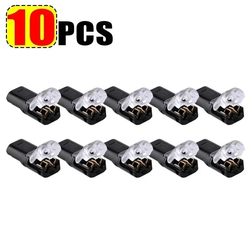 Ten pieces of black crimp terminals with clear insulation for wire connectors