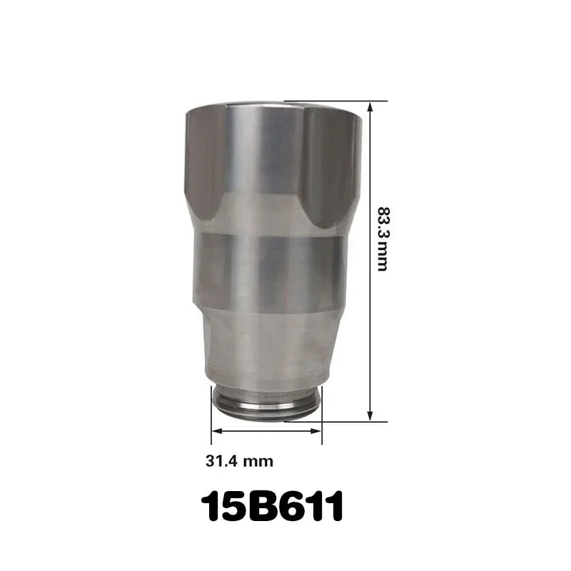 A silver metal filter pump rod accessory with a cylindrical shape and dimensions of 83.3 mm and 31.4 mm.