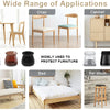 A collection of silicone non-slip furniture leg pads shown in various sizes and shapes used to protect dining tables, chairs,