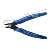 A blue universal diagonal pliers with a 117mm handle and a 15mm jaw, used for wire and cable cutting.
