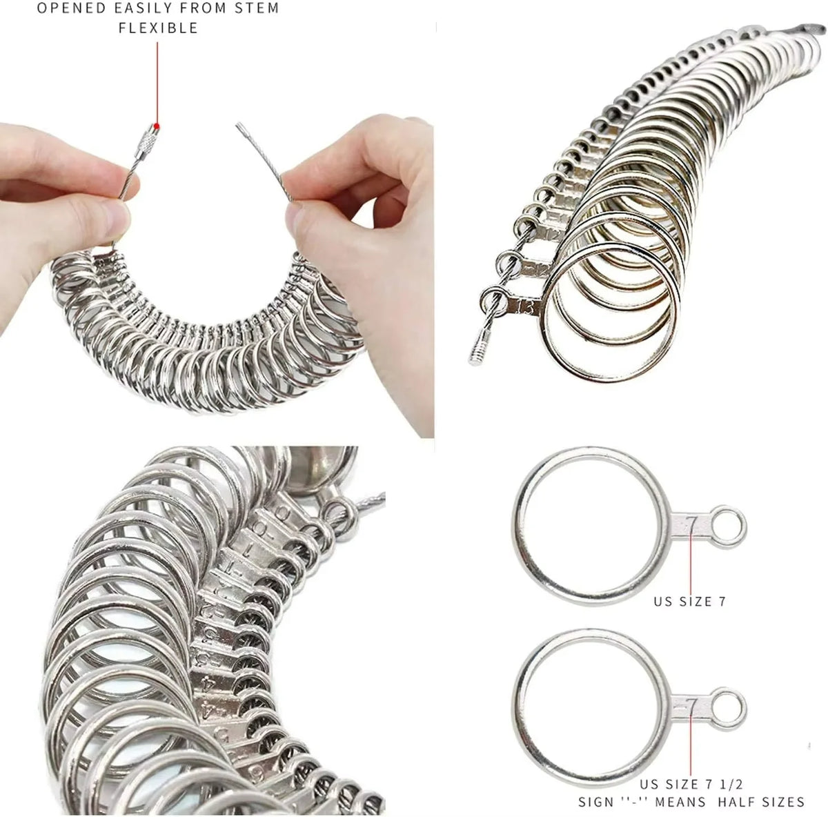 A set of precision metal rings and a sizer kit for adjusting global ring sizes.