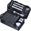 A black case containing an 11-in-1 precision screwdriver set with various multi-angle tools.