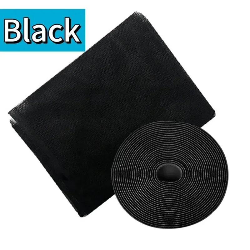 Black self-adhesive mosquito net for windows and doors