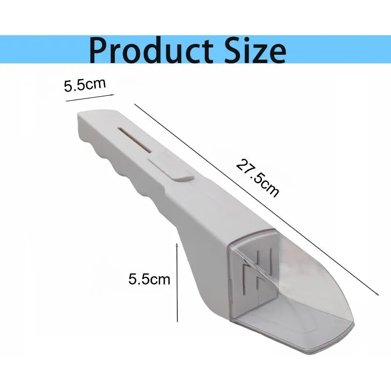A white handheld insect trap, shown in profile with dimensions of 5.5cm and 27.5cm.