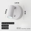 A white wall light fixture with a magnetic spotlight and touch switch, shown in a side view.