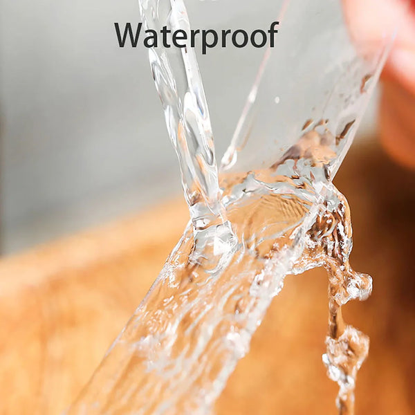 Close-up of waterproof tape being tested by water, showing its durability and waterproof nature.