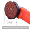 A close-up view of a 5 inch sanding disc with eight holes, designed for hook and loop adhesive sandpaper.