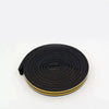 Roll of black and gold heavy duty rubber weather stripping seal tape