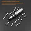 A set of chrome vanadium steel forging impact screwdrivers with various tips displayed on a dark background.