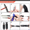 Step-by-step guide showing the assembly of a Solar PV Panel Connectors Kit.