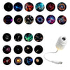 A collection of various galaxy and star images displayed on a projector light source.