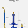 A precision oil and dye injector kit showing various components like a long blue syringe, a small injector, and a threaded fi