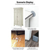 Diagram showing how self-adhesive furniture sliders prevent damage to walls and floors.