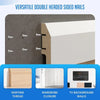 Versatile double headed sided nails shown being used to secure a panel on a wall, with examples for skirting thread, wardrobe