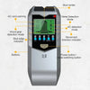 A gray wall metal detection tool with various indicators and buttons for detecting metal, wood, and AC.