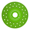 Green diamond cutting disc with mounting holes and dimensions 115x22.3x30x1.2mm