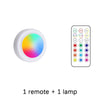 Télécommande blanche et lampe LED RGB sous meuble avec panneau de commande