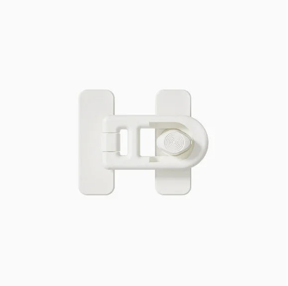 White easy install refrigerator and freezer door locks with a lever mechanism