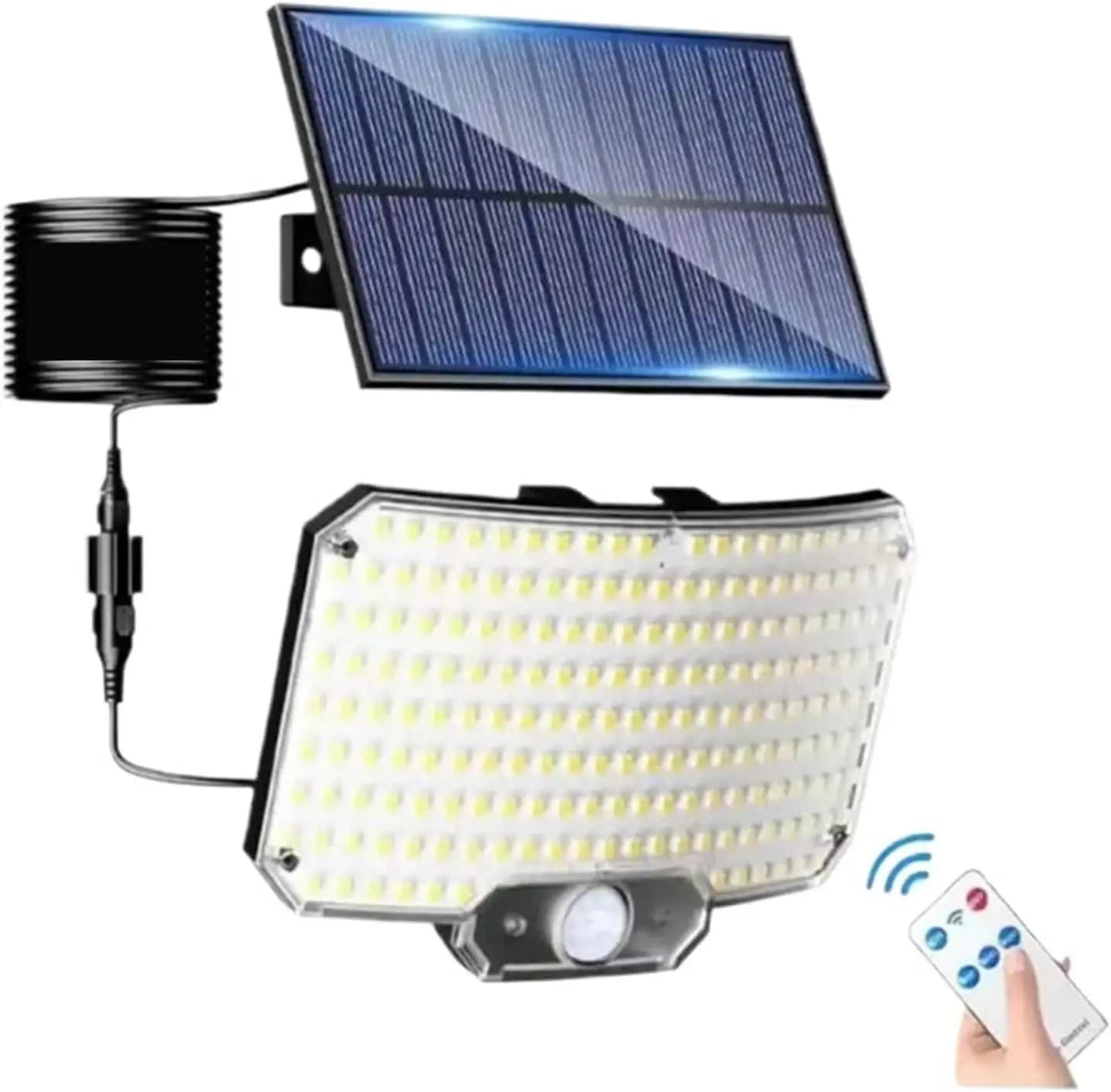 مصباح LED إنارة غمر بحساس حركة شمسي مع لوح شمسي ومفتاح إضاءة مدمج