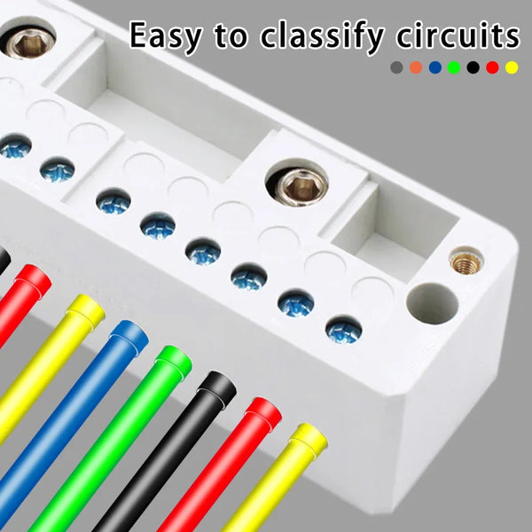 A white plastic crimping terminal kit with various colored wire connectors and classification indicators.