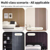 Multi-class scenario showing self-adhesive wood grain wall panels used for living room, foyer, study, and bedroom decor.
