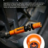 Válvula de liberación de aire naranja y negra para desinflado de neumáticos con estructura de guía de impulsor triple