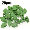 Pila de veinte clips de hojas verdes autoadhesivos para soporte de plantas.